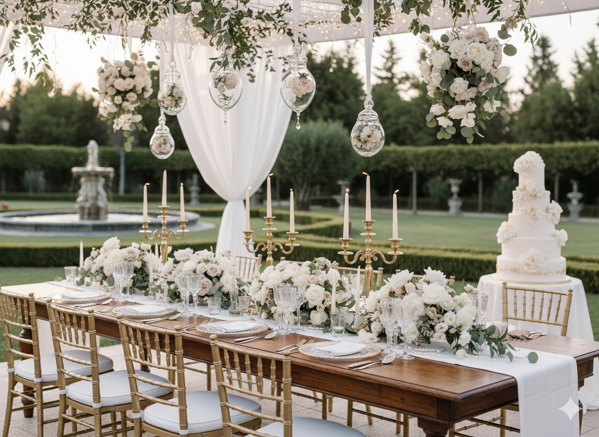 Decoración para bodas elegante